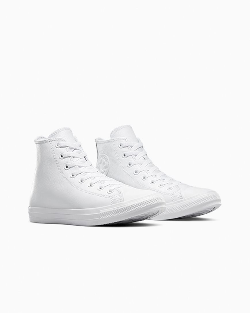 Tenis Converse Chuck Taylor All Star Couro Cano Alto Feminino Branco | PT V0P1T30